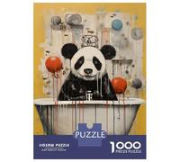 Puzzles De 1000 Pièces pour Adolescents Panda in The Bath Animal Casse-têtes pour Adultes, Jeu De Réflexion, Difficile, Amusant, Activités À La Maison 38x26cm/1000pcs