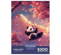 Puzzles De 1000 Pièces pour Adolescents Panda Swing in Blossoms-1 Puzzles pour Adultes Jeux Amusants Décoration Parfaite pour Un Anniversaire, Noël 38x26cm/1000pcs
