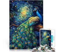 Puzzles de 1000 pièces pour Adolescents Paon sous la Nuit étoilée Analyse et logique est idéal comme Cadeau pour Toute la Famille 52x38cm
