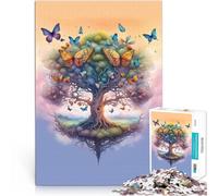 Puzzles de 1000 pièces pour Adolescents Papillons de l'arbre de Vie Jouets de Jeu Décoration Murale, Cadeaux Uniques pour Anniversaire et Noël 52x38cm