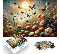 Puzzles de 1000 pièces pour Adolescents Papillons et Fleurs Sauvages Un Jour de Printemps Jeu intellectuel Une œuvre d'art 75x50cm