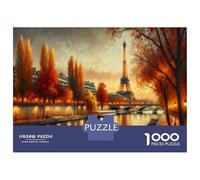 Puzzles De 1000 Pièces pour Adolescents Paris Eiffel Tower River Scene Puzzle pour Adultes Jouet Décoration Murale Défi Difficile À Compléter 38x26cm/1000pcs