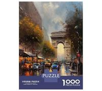 Puzzles De 1000 Pièces pour Adolescents Paris France Oil Painting Puzzles pour Adultes : Un Jeu De Réflexion Amusant Et Humoristique, Idéal en Cadeau pour Toute La Famille 70x50cm/1000pcs