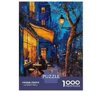 Puzzles De 1000 Pièces pour Adolescents Parisian Café Night Scene Puzzle pour Adolescents - Défi Difficile - Jeu Éducatif - Amusant en Famille Et Soirée Jeux 38x26cm/1000pcs