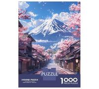 Puzzles De 1000 Pièces pour Adolescents Pastel Fuji Mountain Puzzle pour Adultes Jeu Manuel D'assemblage De Motifs pour Anniversaire, Noël 70x50cm/1000pcs