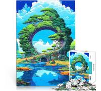 Puzzles de 1000 pièces pour Adolescents Paysage d'anime Séjour Anti-Stress pour Tuer Le Temps Jouets de décoration pour la Maison 26x38cm