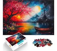 Puzzles de 1000 pièces pour Adolescents Paysage de Coucher et de Lever de Lune Casse-tête pour Œuvre d'art 75x50cm