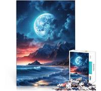 Puzzles de 1000 pièces pour Adolescents Paysage de Plage Tranquille Jeu éducatif Défi Jouet Cadeaux du Père Noël Secret 38x26cm