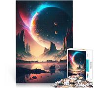 Puzzles de 1000 pièces pour Adolescents Paysage planétaire de l'aube Casse-tête avec des pièces de Formes aléatoires entièrement imbriquées 75x50cm
