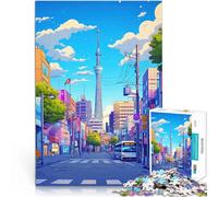 Puzzles de 1000 pièces pour Adolescents Paysage Urbain de Tokyo Séjour Anti-Stress pour Tuer Le Temps Bon Cadeau 38x26cm