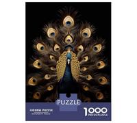 Puzzles De 1000 Pièces pour Adolescents Peacock Gold Dark Puzzles pour Adolescents, Jouets À Monter Soi-même, Analyse Et Logique, Cadeau d'anniversaire Ou De Noël 70x50cm/1000pcs