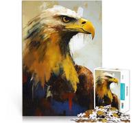 Puzzles de 1000 pièces pour Adolescents Peinture Abstraite d'aigle 1 Jeu intellectuel avec Affiche et Feuille de Questions correspondantes 75x50cm