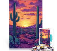 Puzzles de 1000 pièces pour Adolescents Peinture d'art du Parc National de Saguaro, Arizona Jeux éducatifs Une œuvre d'art 38x26cm