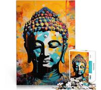 Puzzles de 1000 pièces pour Adolescents Peinture de Bouddha - Divin Jeu Stimulant avec des pièces de Formes aléatoires entièrement imbriquées 75x50cm