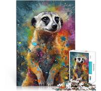 Puzzles de 1000 pièces pour Adolescents Peinture de Suricate Défi Difficile pour soulager Le Stress Une œuvre d'art 38x26cm