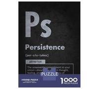 Puzzles De 1000 Pièces pour Adolescents Persistence Definition - Success and Manifestation Motivation Puzzles pour Adultes Jeux Amusants Décoration Parfaite pour Un Anniversaire, Noël 38x26cm/1000pcs