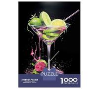 Puzzles De 1000 Pièces pour Adolescents Pink Martini Cocktail with Lime Slices Puzzle pour Adolescents Anti-Stress Chaque Pièce Est Unique - Idéal comme Cadeau pour Toute La Famille 52x38cm/1000pcs
