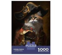 Puzzles De 1000 Pièces pour Adolescents Pirate Cat Puzzle Adulte Jeu Manuel Défi Difficile Cadeaux pour Amis Et Famille 38x26cm/1000pcs