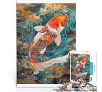 Puzzles de 1000 pièces pour Adolescents Poisson Koi Jouets éducatifs d'apprentissage Car C'est Un pour Toute la Famille 52x38cm