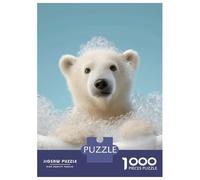 Puzzles De 1000 Pièces Pour Adolescents Polar Bear Cub in Bubble Bath Puzzles Pour Adolescents - Niveau De Difficulté : Difficile - Chaque Pièce Est Unique - Cadeau D'anniversaire, Cadeaux, 70x50cm/10