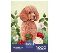 Puzzles De 1000 Pièces pour Adolescents Poodle Floral Portrait Puzzles pour Adolescents - Jeu Manuel - Décoration Murale - Défi À Relever 38x26cm/1000pcs
