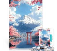 Puzzles de 1000 pièces pour Adolescents Porte Torii du Fuji au Japon Jouet éducatif d'apprentissage Cadeaux d'anniversaire 26x38cm
