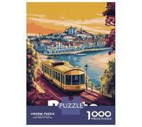 Puzzles De 1000 Pièces pour Adolescents Porto Cityscape with Tram Puzzle pour Adultes Jouet Décoration Murale Défi Difficile À Compléter 70x50cm/1000pcs