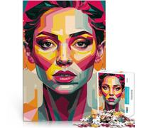 Puzzles de 1000 pièces pour Adolescents Portrait de Femme Abstrait Analyse et logique Offrir en Cadeau à Toute la Famille 38x26cm