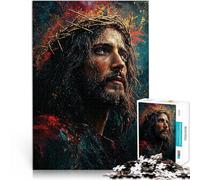 Puzzles de 1000 pièces pour Adolescents Portrait de Jésus-Christ Jouets de Jeu stimulants Cadeaux pour Les Amis et la Famille 75x50cm
