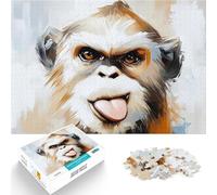 Puzzles de 1000 pièces pour Adolescents Portrait de Singe Joueur pour Le Jeu éducatif Challenge Toy Œuvre d'art 38x26cm