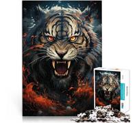Puzzles de 1000 pièces pour Adolescents Portrait de Tigre Séjour Anti-Stress pour Tuer Le Temps Une œuvre d'art 38x26cm