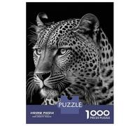 Puzzles De 1000 Pièces pour Adolescents Portrait of A Leopard Puzzles pour Adultes : Améliore La Mémoire, Défi Éducatif, Cadeau Anti-Stress 52x38cm/1000pcs