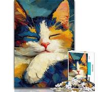 Puzzles de 1000 pièces pour Adolescents, Portraits de Chats, Difficiles à réaliser, mais Amusants et Humoristiques, Cadeaux d'anniversaire, décoration Murale (75x50cm)