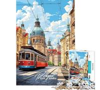 Puzzles de 1000 pièces pour Adolescents Prague République tchèque Aidez Votre Cerveau à exercer Votre Esprit Votre Analyse et Votre logique Jeux Amusants pour Les 14 Ans et Plus (38x26cm)