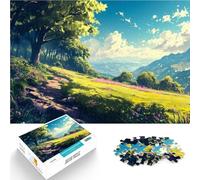 Puzzles de 1000 pièces pour Adolescents Prairie de Montagne Jouet éducatif intellectuel décompressant Une œuvre d'art 38x26cm
