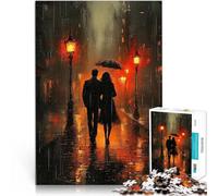 Puzzles de 1000 pièces pour Adolescents Promenade Romantique sous la Pluie dans des Tons Anthracite Impossible Cadeau Amusant 50x70cm