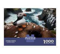 Puzzles De 1000 Pièces pour Adolescents Puffin Bird Nest Eggs Ocean Puzzles pour Adultes Assemblage De Motifs Stimule Le Cerveau Jeu Stimulant 70x50cm/1000pcs