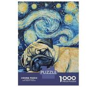Puzzles De 1000 Pièces pour Adolescents Pug Puppy Sleeping Night Puzzle À Monter Soi-même, Jouets pour S'amuser en Famille, Cadeau d'anniversaire Ou De Noël 70x50cm/1000pcs
