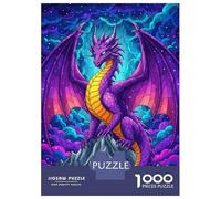Puzzles De 1000 Pièces pour Adolescents Purple Dragon on Mountain Peak Puzzle pour Adultes Jeu Familial Course De Vitesse Manuelle Cadeaux Uniques pour Anniversaire Et Noël 70x50cm/1000pcs