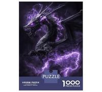 Puzzles De 1000 Pièces pour Adolescents Purple Lightning Dragon Puzzles pour Adultes Jeu Familial Cadeaux pour Femmes Difficile Et Stimulant 38x26cm/1000pcs