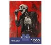 Puzzles De 1000 Pièces pour Adolescents Puzzle Skull Rocker -3 Puzzle Adulte Jeu Manuel pour S'amuser en Famille Aide À Faire Travailler Le Cerveau 52x38cm/1000pcs