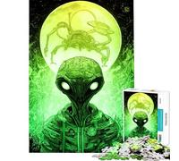 Puzzles de 1000 pièces pour Adolescents Puzzles d'extraterrestres Verts et d'OVNIs pour Adultes Jeu Familial pour améliorer la mémoire activités Amusantes à la Maison (Taille 38x26cm)