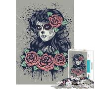 Puzzles de 1000 pièces pour Adolescents Puzzles sur Le thème de la Fille Morte et des Roses pour Adultes Jeux Amusants pour Passer Le Temps à la Maison Cadeaux d'anniversaire Uniques (Taille 38x52cm)