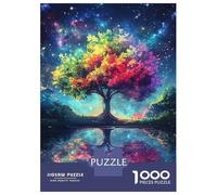 Puzzles De 1000 Pièces pour Adolescents Rainbow Tree Night Sky Puzzle Adulte Jeu Manuel Cadeaux pour Femmes pour Anniversaire, Noël 52x38cm/1000pcs