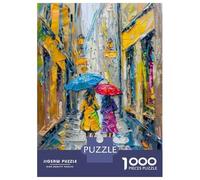 Puzzles De 1000 Pièces pour Adolescents Rainy Day Cityscape Art Print Puzzle pour Adolescents, Activités Familiales pour Anniversaire, Noël Et Cadeaux Uniques 38x26cm/1000pcs