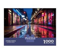 Puzzles De 1000 Pièces pour Adolescents Rainy Night in The City Puzzles pour Adolescents, Jouets À Monter Soi-même, Analyse Et Logique, Cadeau d'anniversaire Ou De Noël 52x38cm/1000pcs