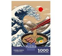 Puzzles De 1000 Pièces pour Adolescents Ramen Great Wave Puzzle Jeux Relaxants Cadeaux pour Femmes Cadeaux De Noël Et d'anniversaire 70x50cm/1000pcs