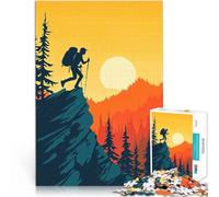 Puzzles de 1000 pièces pour Adolescents Randonneur au Sommet d'une Montagne Jouets éducatifs Idées Cadeaux 38x26cm