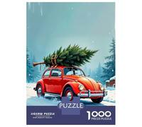 Puzzles De 1000 Pièces pour Adolescents Red Beetle with Christmas Tree Puzzles pour Adultes, Jouets Anti-Stress, Décoration Murale, Cadeaux d'anniversaire Et Cadeaux Uniques 52x38cm/1000pcs