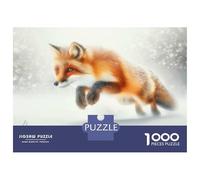 Puzzles De 1000 Pièces pour Adolescents Red Fox Leaping in Snow Puzzles pour Adultes, Jouets Anti-Stress, Décoration Murale, Cadeaux d'anniversaire Et Cadeaux Uniques 52x38cm/1000pcs